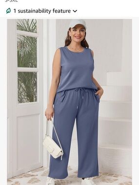 Sleeveless Wide-Leg Jumpsuit in Slate Blue